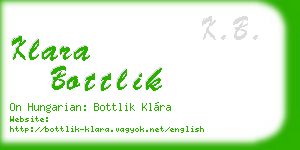 klara bottlik business card